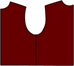 Pattern of a garment with a side seam.