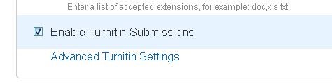 Enable Turnitin submissions
