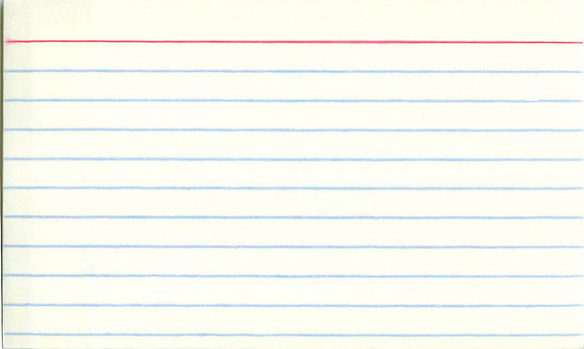 Blank index card