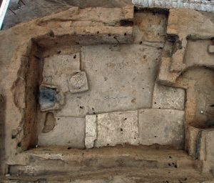 Interior of house from overhead, beige-brown