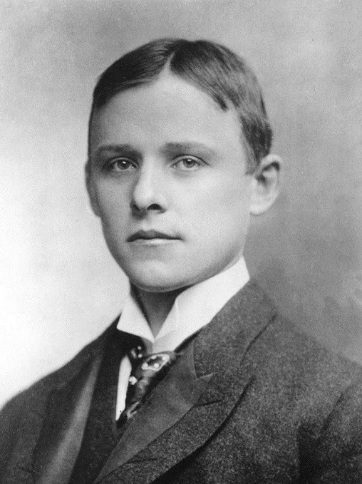 Grayscale portrait of young man