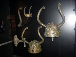 Bronze helmets with large horns