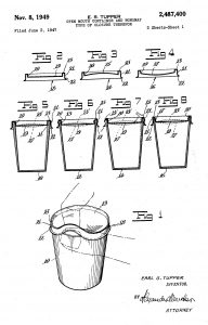 Tupper’s patent drawings for nonsnap lid, google.com/patents