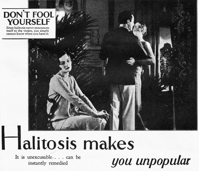 Black and white advertisement with happy man and woman dancing with another woman on the side looking down