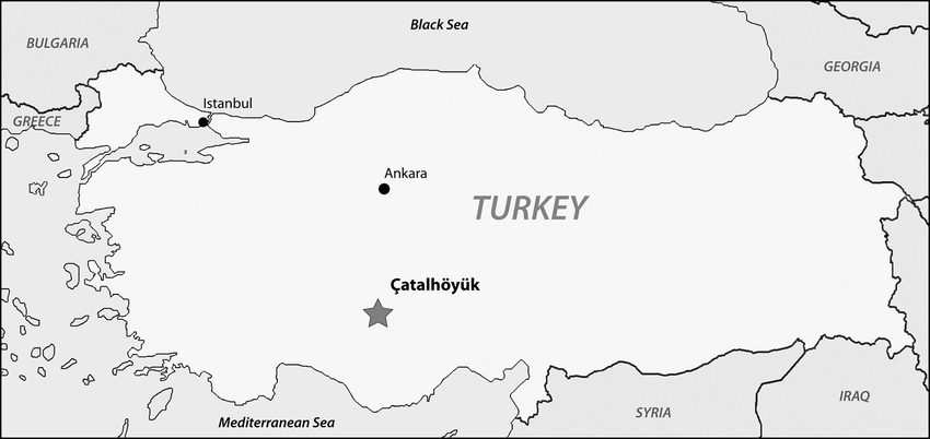 Simple grayscale map of Turkey