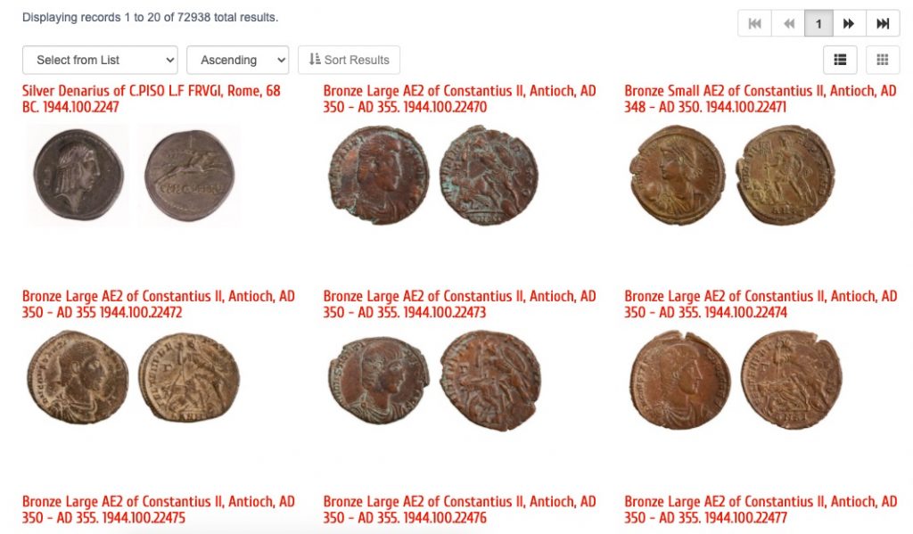 Screenshot from American Numismatic Society MANTIS database