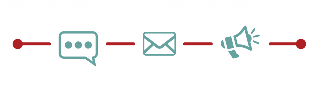 message, email and announcement icons