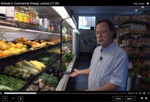 Dr. Wendell Porter describes energy use in a grocery store produce display.