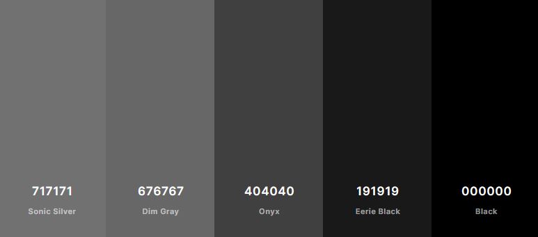 grey scale Color Palette