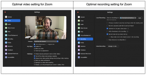 screenshot of optimal zoom settings